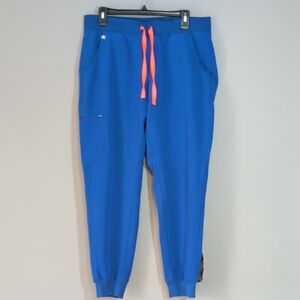 Figs Winning Blue Cargo Pocket Joggers Scrub Pants Size Large